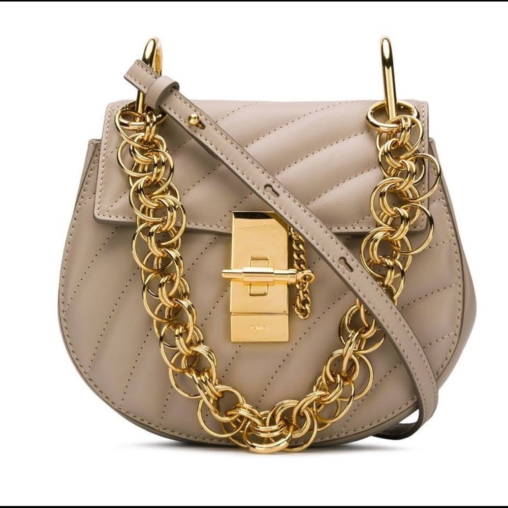 Chloe quilted tan small bag